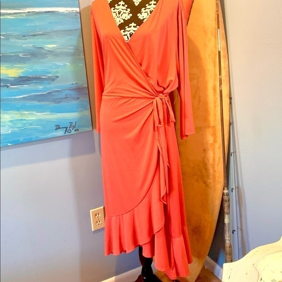NWT,Terra & Sky, Deeper Pink Wrap-Around Dress, Absolutely Stunning! Size 4X - Picture 6 of 7